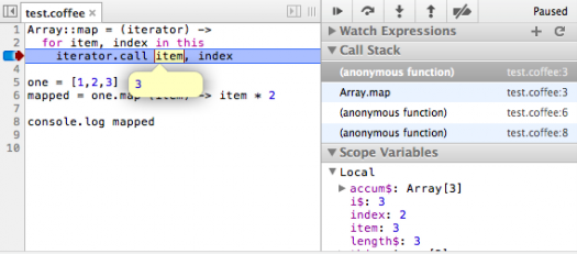 CoffeeScript in devtools